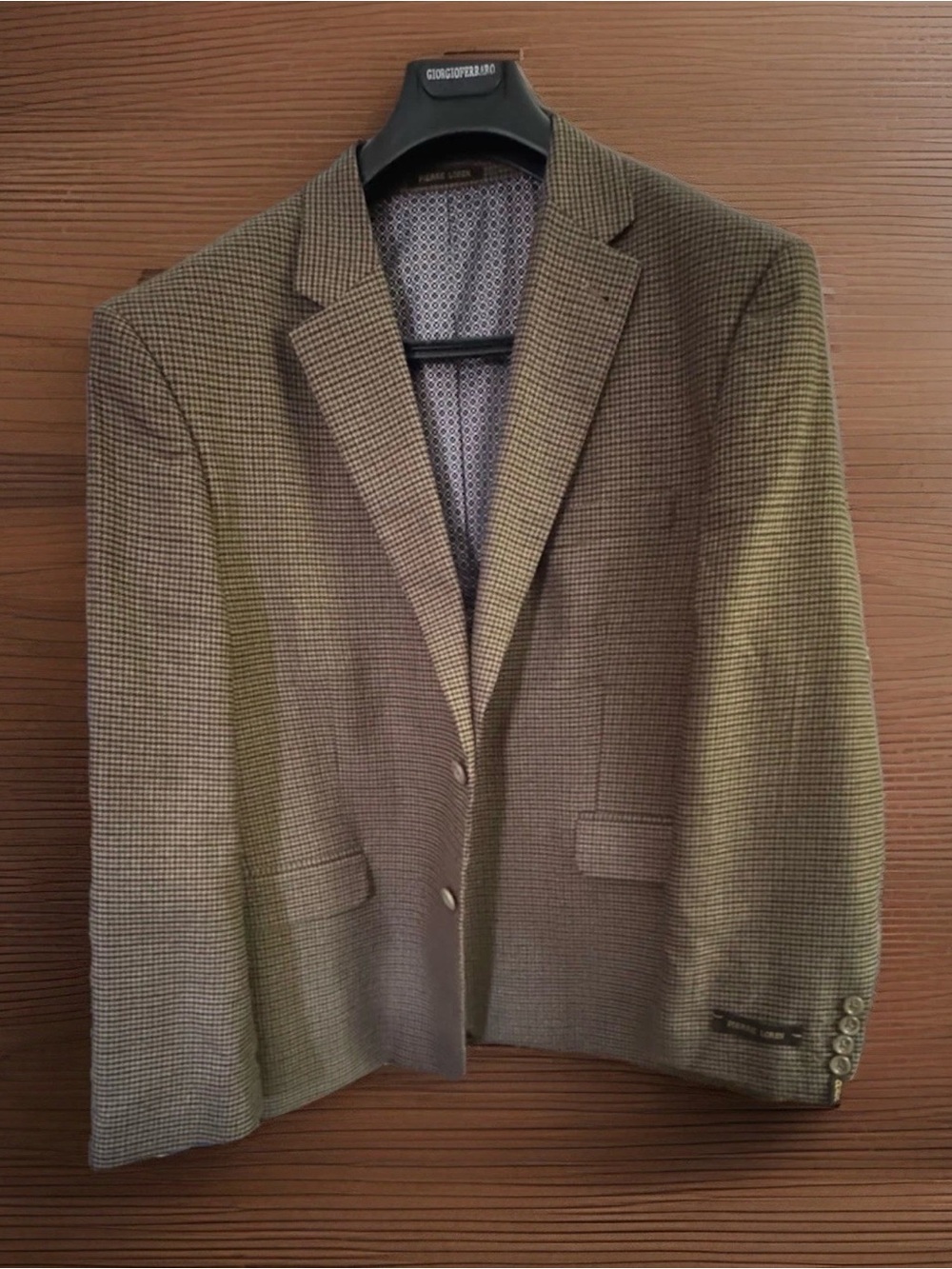 Pierre Loren Men's 46R Brown/Black Houndstooth Sport Coat 2-Button Notch